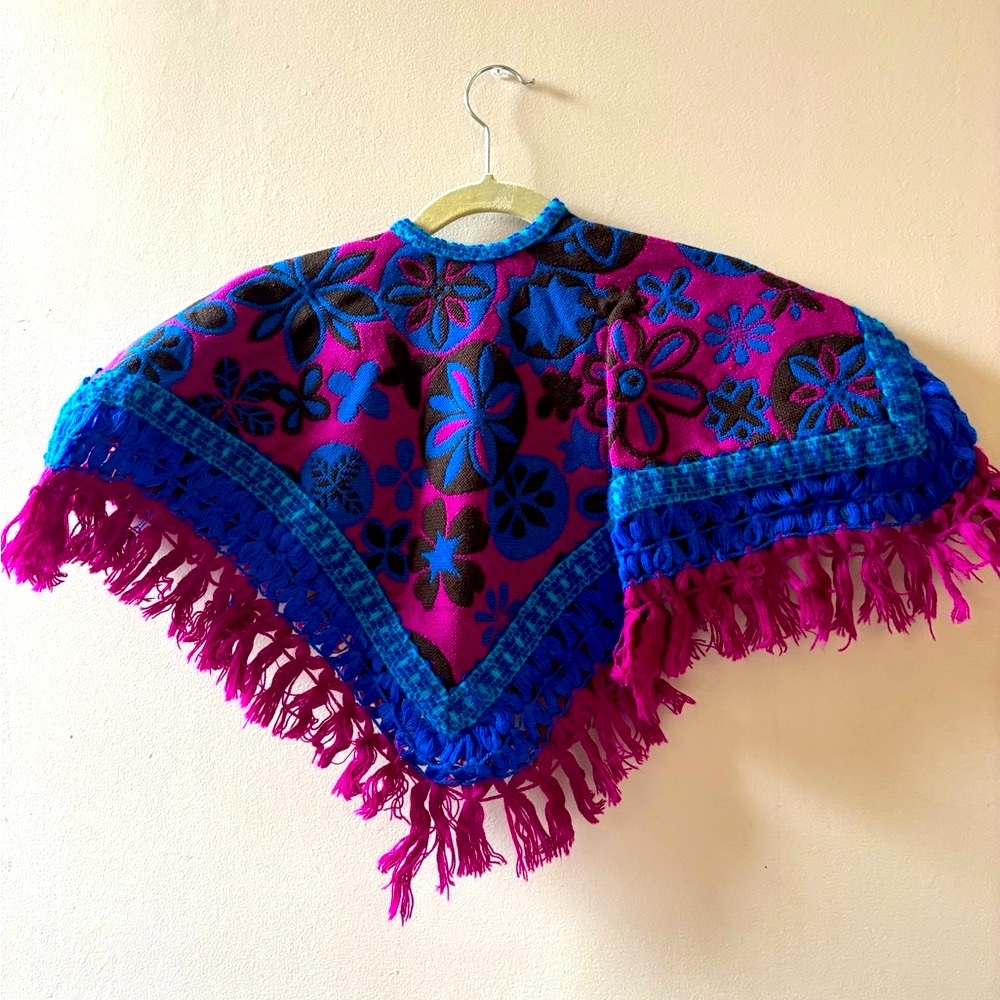Vintage Kids Poncho | Size 2-4